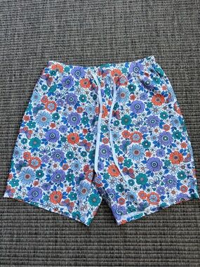 PatPat Men's Floral Swim Hybrids - Blue, Teal & Orange